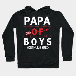 Papa Of Boys Out Numbered Happy Father Parent Summer Vacation July 4th Independence Day Hoodie